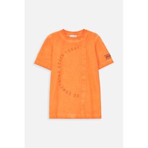 Coccodrillo gyerek pamut póló narancssárga, nyomott mintás