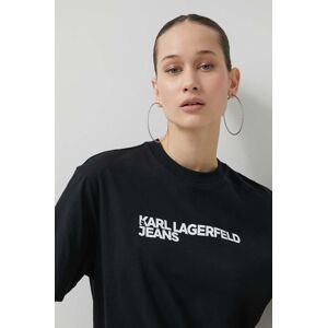 Karl Lagerfeld Jeans pamut póló női, fekete