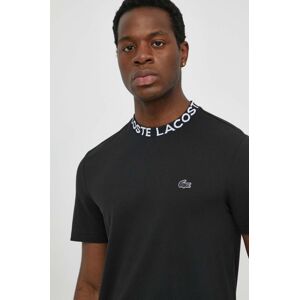 Lacoste t-shirt fekete, férfi, nyomott mintás