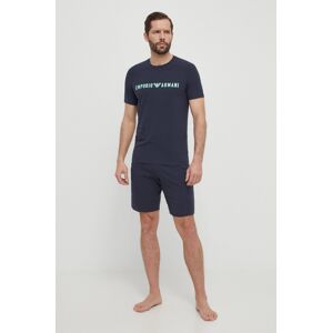 Emporio Armani Underwear pizsama sötétkék, férfi, nyomott mintás, 111573 4R516