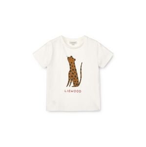 Liewood baba pamut póló Apia Baby Placement Shortsleeve T-shirt bézs, nyomott mintás