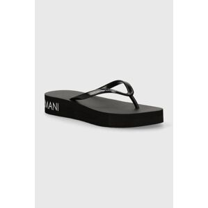 Emporio Armani Underwear flip-flop fekete, női, platformos, XVQS07 XN118 00002