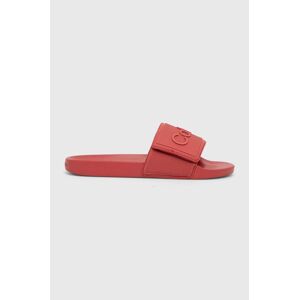 Calvin Klein papucs ADJ POOL SLIDE TPU piros, férfi, HM0HM01437