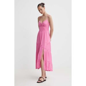 Hollister Co. ruha rózsaszín, midi, harang alakú