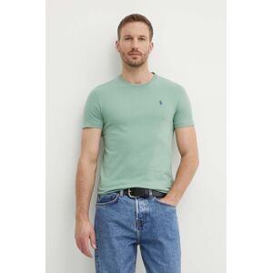 Polo Ralph Lauren pamut póló zöld, férfi, sima, 710671438