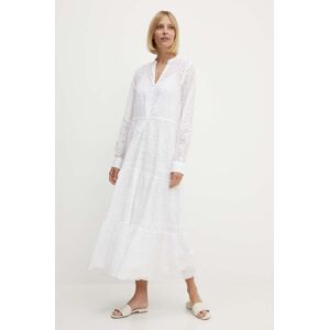 Polo Ralph Lauren pamut ruha fehér, maxi, harang alakú, 211935173