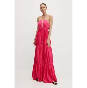 BA&SH ruha WASTA rózsaszín, maxi, harang alakú, 1E24WAST