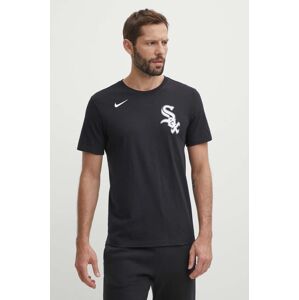 Nike pamut póló Chicago White Sox fekete, férfi, nyomott mintás