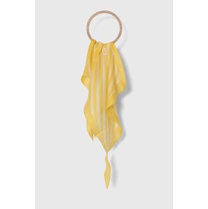 Lauren Ralph Lauren kendő selyemkeverékből sárga, mintás, 454943689