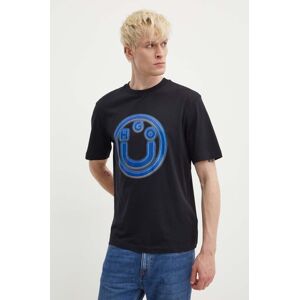 Hugo Blue pamut póló fekete, férfi, nyomott mintás, 50519706
