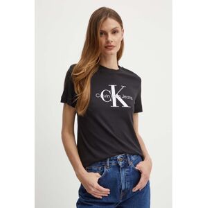 Calvin Klein Jeans pamut póló női, fekete, J20J219142