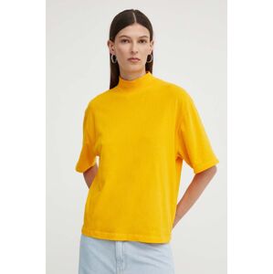 American Vintage t-shirt T-SHIRT MC COL MONTANT női, narancssárga, RAK02AE24