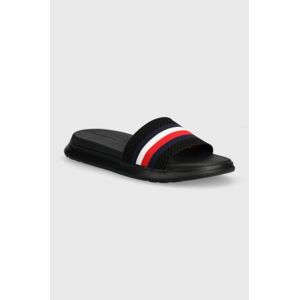 Tommy Hilfiger papucs DUAL DENSITY RWB KNIT POOL SLIDE fekete, férfi, FM0FM05018