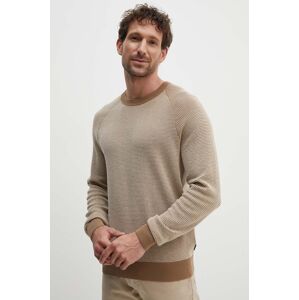 BOSS gyapjú pulóver könnyű, férfi, bézs, 50519616