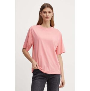 Boss Orange pamut póló női, rózsaszín, 50523256