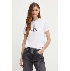 Calvin Klein Jeans pamut póló női, fehér, J20J219142