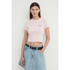 Levi's t-shirt női, félgarbó nyakú, rózsaszín, A7419