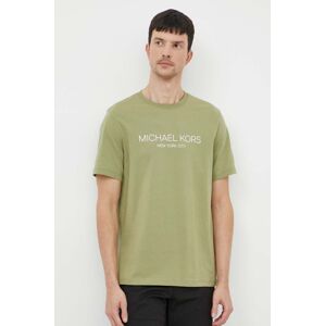 Michael Kors pamut póló zöld, férfi, nyomott mintás