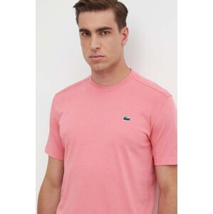Lacoste t-shirt rózsaszín, férfi, sima