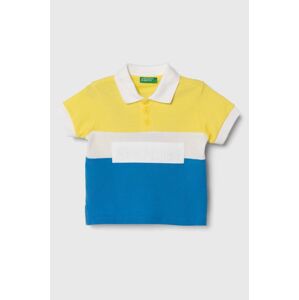 United Colors of Benetton gyerek pamut póló sárga, mintás